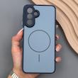قاب گوشی Galaxy A17 سامسونگ PVD CASE مات دور سیلیکونی طرح مگ‌سیف محافظ لنزدار سرمه ای