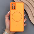 قاب گوشی Galaxy A51 سامسونگ PVD CASE مات دور سیلیکونی طرح مگ‌سیف محافظ لنزدار نارنجی