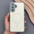 قاب گوشی Galaxy A56 سامسونگ PVD CASE مات دور سیلیکونی طرح مگ‌سیف محافظ لنزدار خاکستری