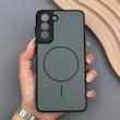 قاب گوشی Galaxy S21 FE سامسونگ PVD CASE مات دور سیلیکونی طرح مگ‌سیف محافظ لنزدار مشکی