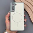 قاب گوشی Galaxy S21 FE سامسونگ PVD CASE مات دور سیلیکونی طرح مگ‌سیف محافظ لنزدار خاکستری