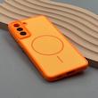قاب گوشی Galaxy S21 FE سامسونگ PVD CASE مات دور سیلیکونی طرح مگ‌سیف محافظ لنزدار نارنجی کد 1003165