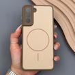 قاب گوشی Galaxy S21 FE سامسونگ PVD CASE مات دور سیلیکونی طرح مگ‌سیف محافظ لنزدار قهوه ای