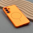 قاب گوشی Galaxy S25 FE سامسونگ PVD CASE مات دور سیلیکونی طرح مگ‌سیف محافظ لنزدار نارنجی کد 1003173