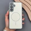 قاب گوشی Galaxy S25 FE سامسونگ PVD CASE مات دور سیلیکونی طرح مگ‌سیف محافظ لنزدار خاکستری