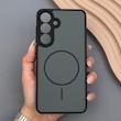 قاب گوشی Galaxy S25 FE سامسونگ PVD CASE مات دور سیلیکونی طرح مگ‌سیف محافظ لنزدار مشکی