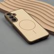 قاب گوشی Galaxy S25 FE سامسونگ PVD CASE مات دور سیلیکونی طرح مگ‌سیف محافظ لنزدار قهوه ای کد 1003176