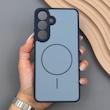 قاب گوشی Galaxy S25 FE سامسونگ PVD CASE مات دور سیلیکونی طرح مگ‌سیف محافظ لنزدار سرمه ای