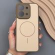 قاب گوشی Redmi 15C - Poco C85 شیائومی PVD CASE مات دور سیلیکونی طرح مگ‌سیف محافظ لنزدار قهوه ای