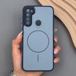 قاب گوشی Redmi Note 8 - Redmi Note 8 2021 شیائومی PVD CASE مات دور سیلیکونی طرح مگ‌سیف محافظ لنزدار سرمه ای