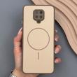 قاب گوشی Redmi Note 9S - Redmi Note 9 Pro شیائومی PVD CASE مات دور سیلیکونی طرح مگ‌سیف محافظ لنزدار قهوه ای