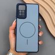 قاب گوشی Redmi Note 11 Pro 4G Global - Redmi Note 11 Pro 5G Global - Redmi Note 11E Pro - Redmi Note 12 Pro 4G شیائومی PVD CASE مات دور سیلیکونی طرح مگ‌سیف محافظ لنزدار سرمه ای