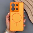 قاب گوشی Redmi Note 13 4G شیائومی PVD CASE مات دور سیلیکونی طرح مگ‌سیف محافظ لنزدار نارنجی