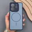قاب گوشی Redmi Note 14 4G شیائومی PVD CASE مات دور سیلیکونی طرح مگ‌سیف محافظ لنزدار سرمه ای