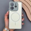 قاب گوشی Redmi Note 14 4G شیائومی PVD CASE مات دور سیلیکونی طرح مگ‌سیف محافظ لنزدار خاکستری