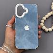 قاب گوشی iPhone 16 آیفون جین پارچه ای ژله ای دور سیلور