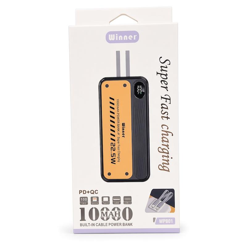 پاوربانک وینر WPB01 ظرفیت 10000mAh شارژ سریع 22.5W کد 140642