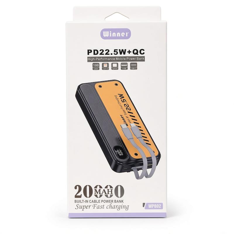 پاوربانک وینر WPB02 ظرفیت 20000mAh چهار خروجی کد 140643