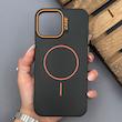 قاب گوشی iPhone 12 Pro Max آیفون سیلیکونی SOFT پشت مات مگ سیف‌دار اصلی دکمه برجسته CASE مشکی