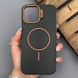 قاب گوشی iPhone 13 Pro Max آیفون سیلیکونی SOFT پشت مات مگ سیف‌دار اصلی دکمه برجسته CASE مشکی