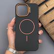 قاب گوشی iPhone 16 Pro Max آیفون سیلیکونی SOFT پشت مات مگ سیف‌دار اصلی دکمه برجسته CASE مشکی