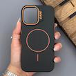 قاب گوشی iPhone 16 آیفون سیلیکونی SOFT پشت مات مگ سیف‌دار اصلی دکمه برجسته CASE مشکی