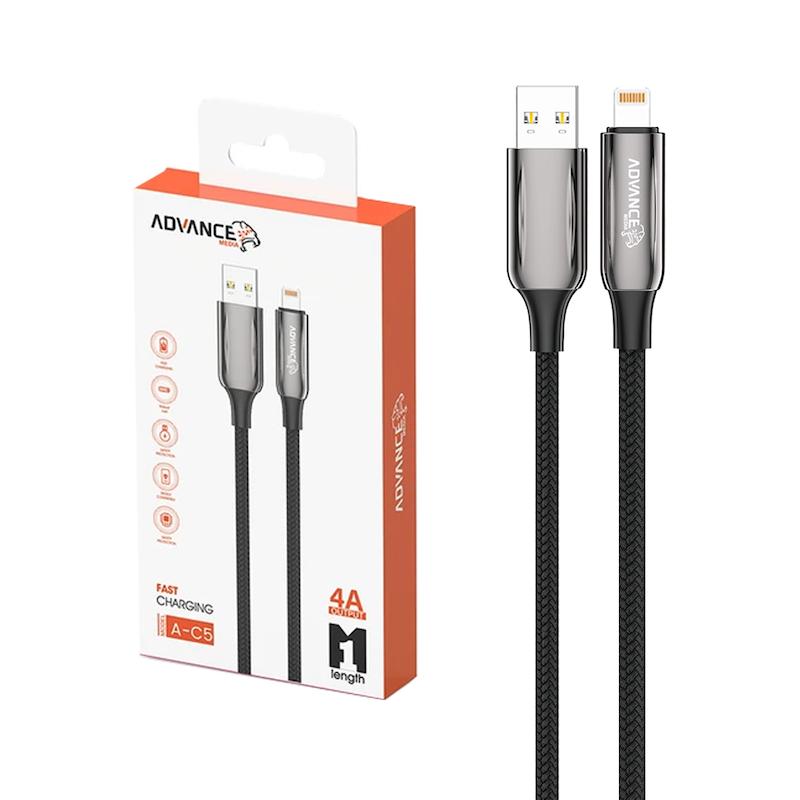 کابل فست شارژ آیفون Advance Media A-C5 Lightning کد 140685