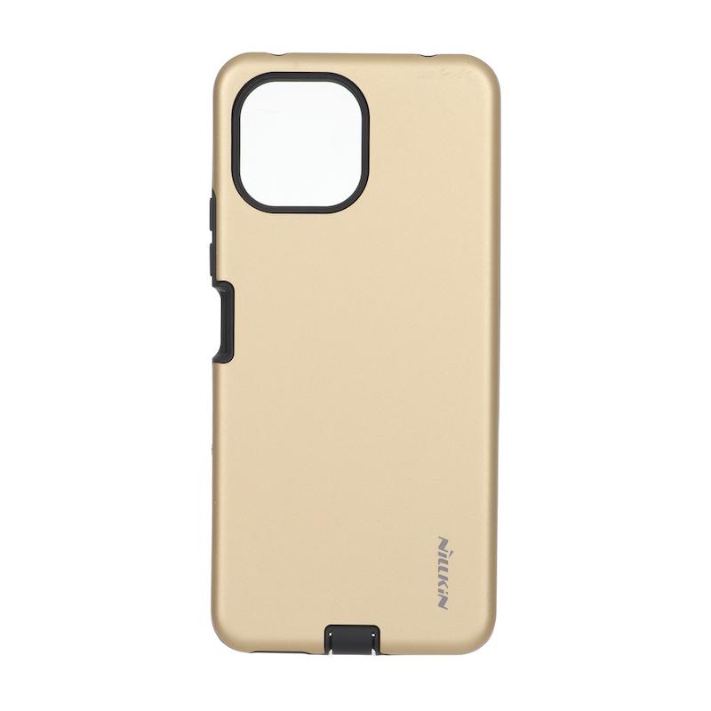 قاب گوشی Xiaomi Mi 11 Lite 4G - Mi 11 Lite 5G - Mi 11 Lite Ne شیائومی طرح ضد ضربه Nillkin دو تیکه طلایی با محافظ سوکت شارژ