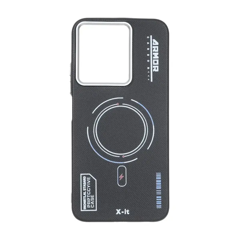 قاب گوشی Redmi 15C - Poco C85 شیائومی لدرکیس سیلیکونی سوزنی آرمور ARMOR مشکی