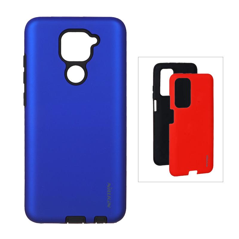 قاب گوشی Redmi Note 9 - Redmi 10X شیائومی طرح ضد ضربه Nillkin دو تیکه آبی کاربنی با محافظ سوکت شارژ