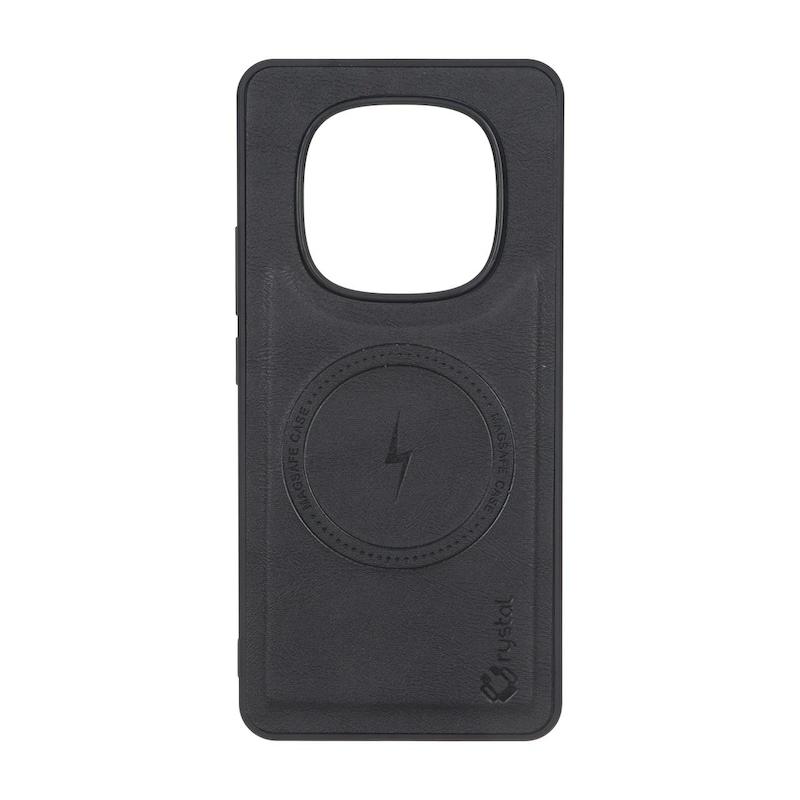 قاب گوشی Redmi Note 15 4G - Poco M8 5G شیائومی چرمی مگ سیف دار کلاسیک کریستال Crystal سخت HARD مشکی