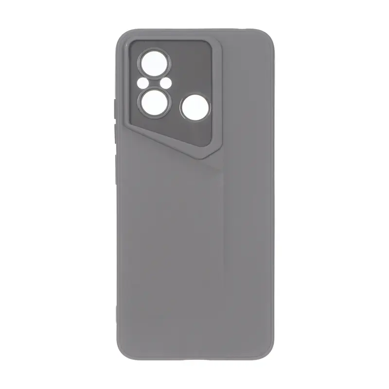 قاب گوشی Redmi 12C - Poco C55 - Redmi 11A شیائومی سری Porsche Design سیلیکونی ژله ای محافظ لنز دار خاکستری