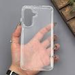 قاب گوشی Galaxy A56 سامسونگ شفاف Armor پشت طلقی شیشه‌ای با فریم TPU و دکمه کرومی