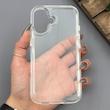 قاب گوشی iPhone 16 آیفون شفاف Armor پشت طلقی شیشه‌ای با فریم TPU و دکمه کرومی