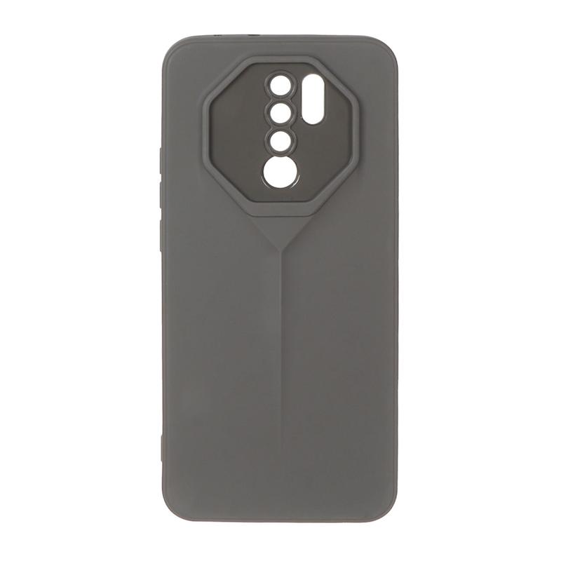 قاب گوشی Poco M2 - Redmi 9 پوکو شیائومی سری Porsche Design سیلیکونی ژله ای محافظ لنز دار خاکستری