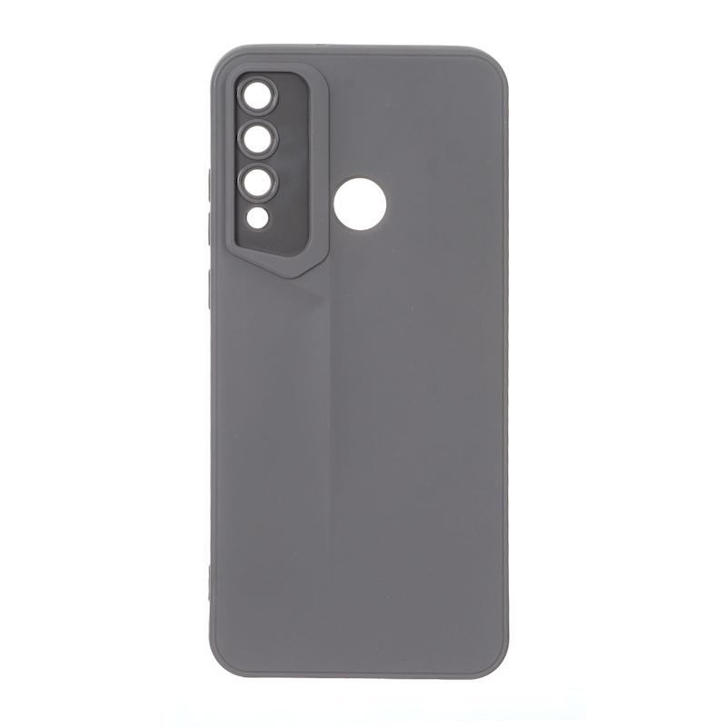 قاب گوشی Huawei Y6P هوآوی سری Porsche Design سیلیکونی ژله ای محافظ لنز دار خاکستری