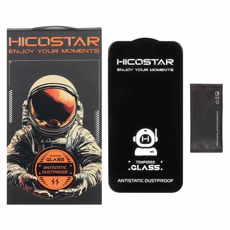 گلس گوشی iPhone 14 Pro Max آیفون شیشه ای Hicostar مدل Full Cover Anti Static اورجینال