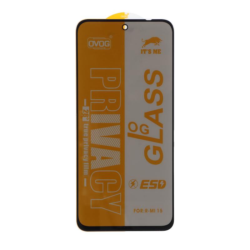 گلس گوشی Redmi 15 4G - Redmi 15 5G شیائومی شیشه ای OG GLASS OVOG مدل پرایوسی Privacy سری ESD اورجینال