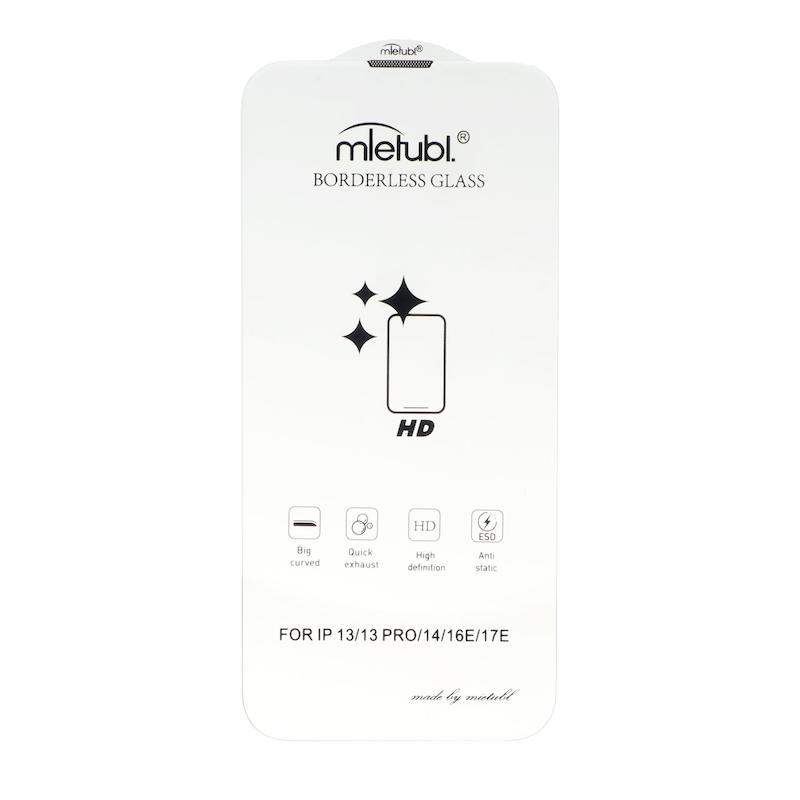 گلس گوشی iPhone 13 - iPhone 13 Pro - iPhone 14 - iPhone 16E - iPhone 17E آیفون شیشه ای بدون حاشیه Mietubl 3D Large Arc HD BorderLess ESD ANTI STATIC اورجینال