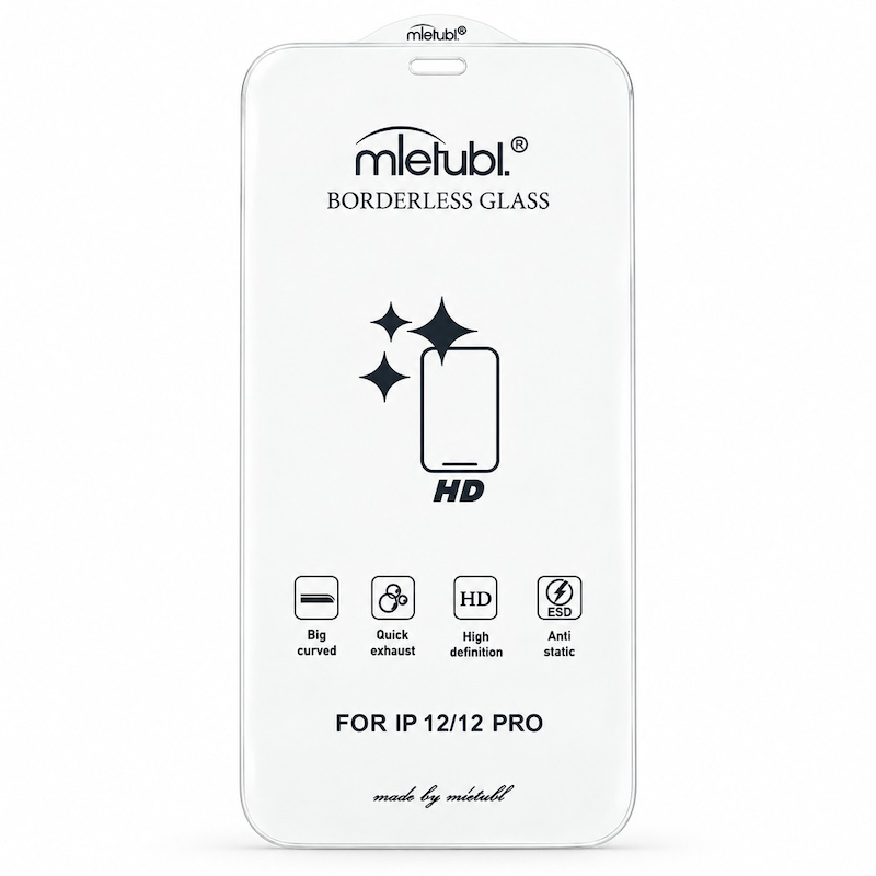 گلس گوشی iPhone 12 - iPhone 12 Pro آیفون شیشه ای بدون حاشیه Mietubl 3D Large Arc HD BorderLess ESD ANTI STATIC اورجینال