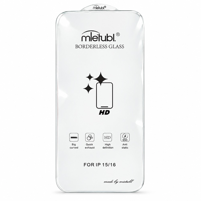 گلس گوشی iPhone 15 - iPhone 16 آیفون شیشه ای بدون حاشیه Mietubl 3D Large Arc HD BorderLess ESD ANTI STATIC اورجینال