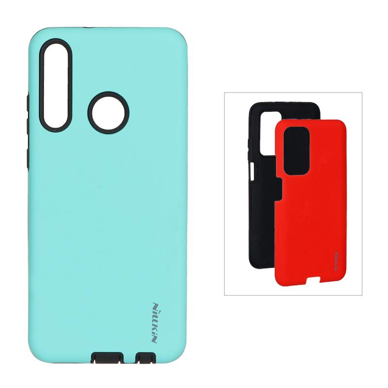قاب گوشی Huawei Y6P هوآوی طرح ضد ضربه Nillkin دو تیکه سبزآبی با محافظ سوکت شارژ