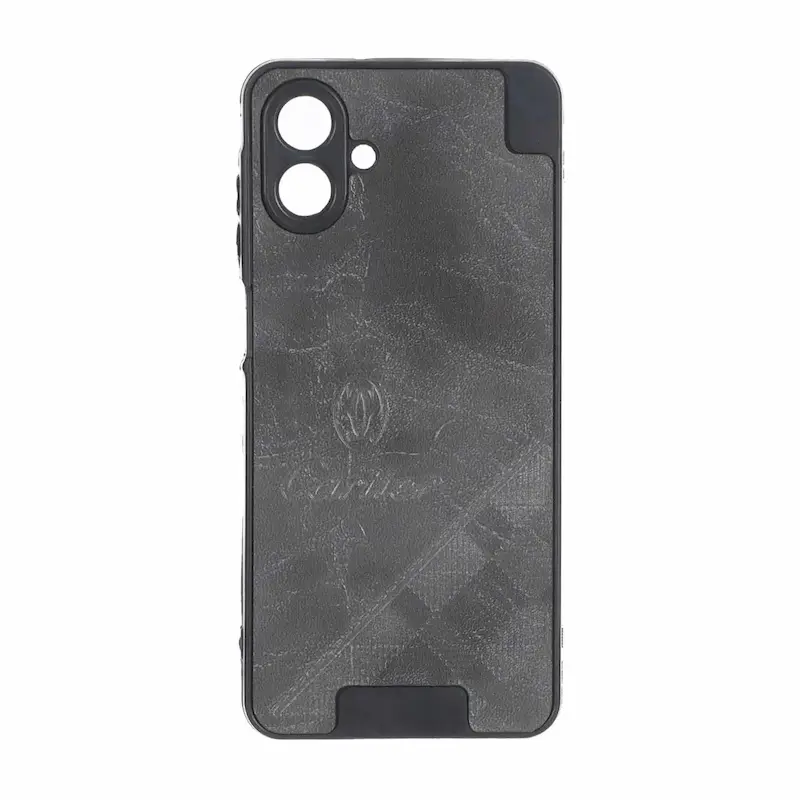 قاب گوشی Galaxy A07 سامسونگ چرمی Cartier محافظ لنزدار خاکستری