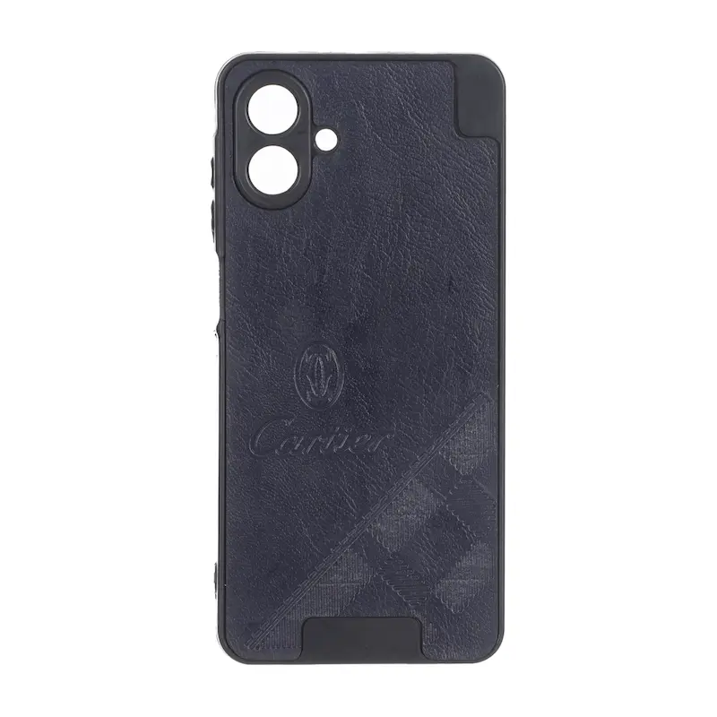قاب گوشی Galaxy A07 سامسونگ چرمی Cartier محافظ لنزدار سرمه ای