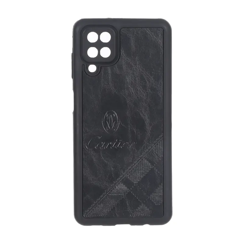 قاب گوشی Galaxy A12 - M12 سامسونگ چرمی Cartier محافظ لنزدار مشکی