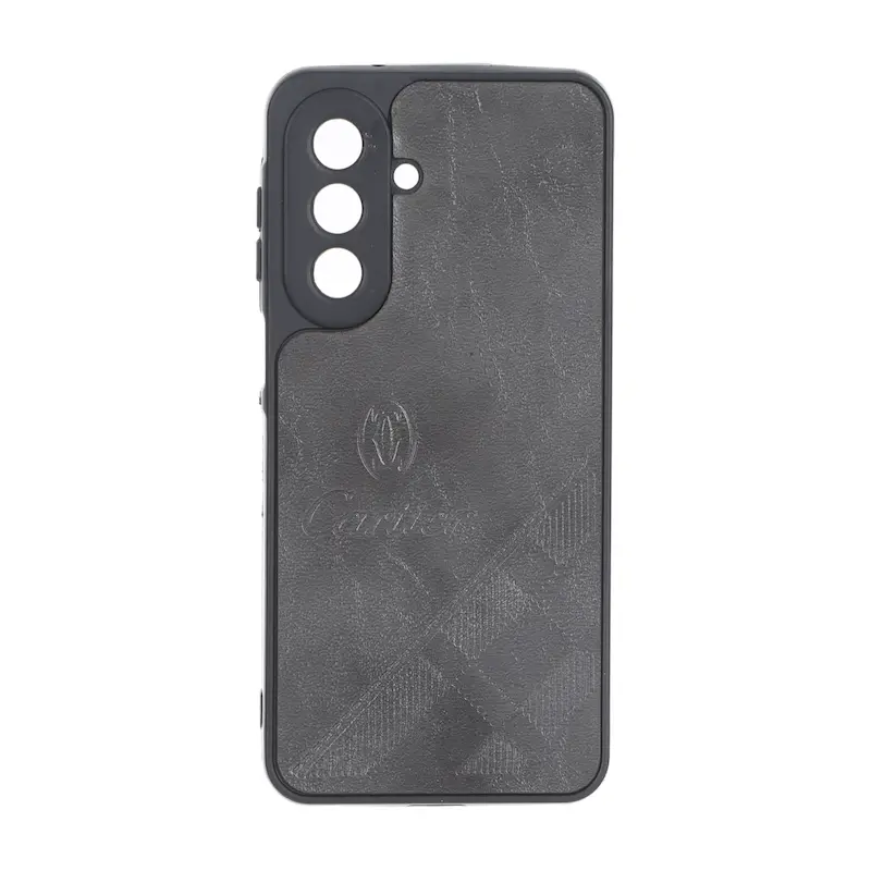 قاب گوشی Galaxy A27 سامسونگ چرمی Cartier محافظ لنزدار خاکستری