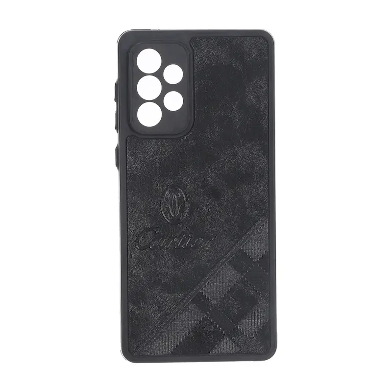 قاب گوشی Galaxy A73 سامسونگ چرمی Cartier محافظ لنزدار مشکی