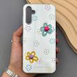 قاب گوشی Galaxy A14 سامسونگ آینه ای فانتزی عروسکی دور نقره ای برجسته کیوت