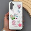 قاب گوشی Galaxy A14 سامسونگ آینه ای فانتزی عروسکی دور نقره ای برجسته کیوت