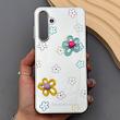 قاب گوشی Galaxy A16 سامسونگ آینه ای فانتزی عروسکی دور نقره ای برجسته کیوت